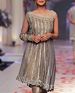 Bronze/Silver Chiffon Suit- Pakistani Party Wear Dress