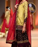 Light Green/Mauve Silk Suit- Pakistani Formal Designer Dress