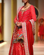 Red Chiffon Suit- Pakistani Party Wear Dress