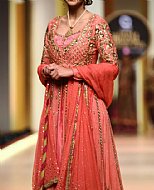 Coral Chiffon Suit- Pakistani Party Wear Dress