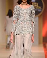 Grey/Turquoise Chiffon Suit- Pakistani Wedding Dress