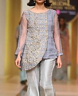 Grey/Gold Chiffon Suit- Pakistani Party Wear Dress