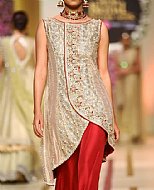 Golden/Red Silk Suit- Pakistani Party Wear Dress