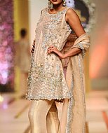 Golden Chiffon Suit- Pakistani Party Wear Dress