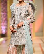 Grey/Peach Chiffon Suit- Pakistani Wedding Dress