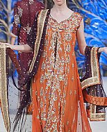 Orange Chiffon Suit- Pakistani Party Wear Dress