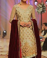 Golden Chiffon Suit- Pakistani Party Wear Dress