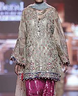 Sand Grey Chiffon Suit- Pakistani Formal Designer Dress