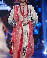 Off-white/Carrot Chiffon Suit- Pakistani Formal Designer Dress