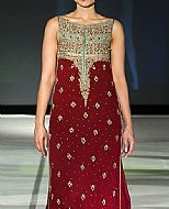 Maroon Chiffon Suit- Pakistani Formal Designer Dress