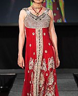 Red Chiffon Suit- Pakistani Formal Designer Dress