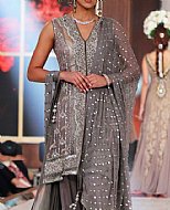 Grey Crinkle Chiffon Suit- Pakistani Formal Designer Dress
