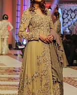 Golden Chiffon Suit- Pakistani Party Wear Dress