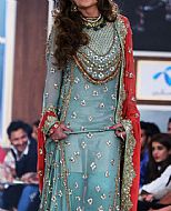 Turquoise Chiffon Suit- Pakistani Bridal Dress