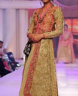 Golden Chiffon Suit- Pakistani Formal Designer Dress