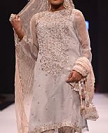 Grey/Peach Chiffon Suit- Pakistani Formal Designer Dress