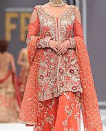 Coral Chiffon Suit- Pakistani Wedding Dress