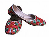 Ladies Khussa- Pink/Green- Khussa Shoes for Women