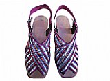 Ladies Chappal- Silver- Pakistani Khussa Shoes