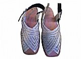 Ladies Chappal- Silver- Pakistani Khussa Shoes