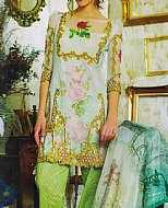 Tabassum Mughal Light Green Lawn Suit- Pakistani Designer Lawn Suits