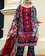 Zainab Chottani Black/Red Lawn Suit- Pakistani Designer Lawn Suits