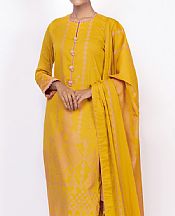 Alkaram Mustard Jacquard Suit- Pakistani Chiffon Dress