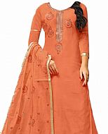 Coral Silk Suit- Indian Semi Party Dress