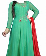 Sea Green Chiffon Suit- Indian Semi Party Dress