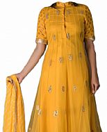 Yellow Chiffon Suit- Indian Semi Party Dress