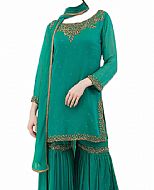 Teal Chiffon Suit- Indian Dress