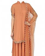 Brown Chiffon Suit- Indian Semi Party Dress