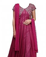 Magenta Chiffon Suit- Indian Semi Party Dress