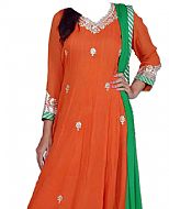 Orange Chiffon Suit- Indian Semi Party Dress
