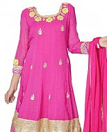 Hot Pink Chiffon Suit- Indian Semi Party Dress