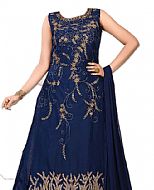 Blue Chiffon Suit- Indian Semi Party Dress