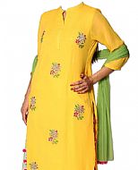 Yellow Georgette Suit- Indian Semi Party Dress