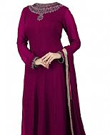 Plum Chiffon Suit- Indian Semi Party Dress