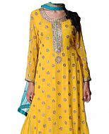 Yellow Chiffon Suit- Indian Semi Party Dress