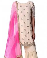 Off-white Georgette Suit- Indian Semi Party Dress