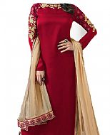 Maroon Silk Suit- Indian Semi Party Dress