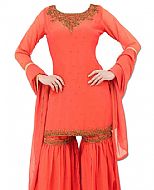 Coral Chiffon Suit- Indian Dress