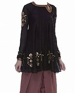 Black/Mauve Chiffon Suit- Indian Semi Party Dress