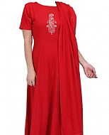 Red Georgette Suit- Indian Semi Party Dress