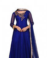 Royal Blue Chiffon Suit- Indian Semi Party Dress