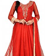 Orange Chiffon Suit- Indian Semi Party Dress