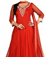 Orange Chiffon Suit- Indian Semi Party Dress