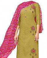 Olive Georgette Suit- Indian Semi Party Dress