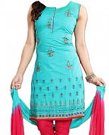 Turquoise/Red Georgette Suit- Indian Dress