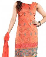 Orange/Teal Georgette Suit- Indian Semi Party Dress